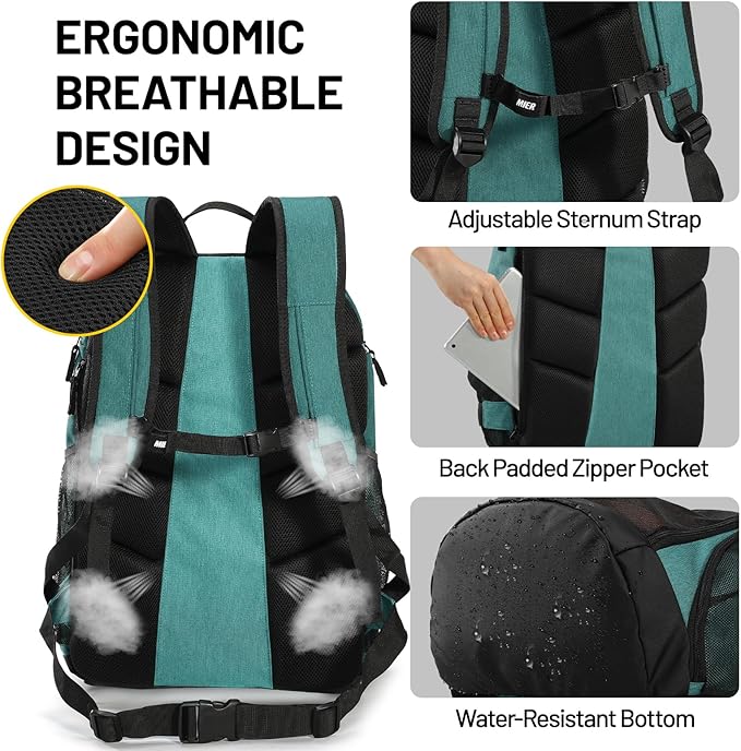 MIER Gym Backpack 40L Basketball Backpack with Ball Compartment & Shoes Storage Multi-Functional Sports Soccer Bag Large Equipment Back Pack Volleyball Backpacks for Men Women