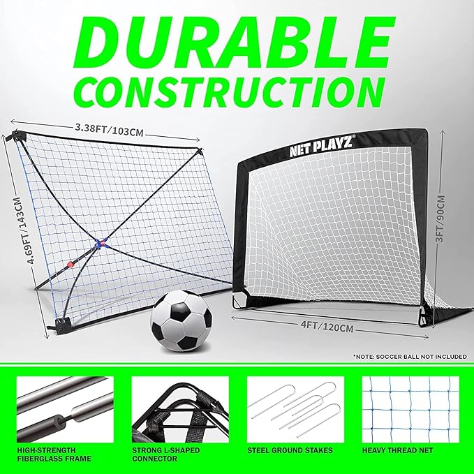Soccer Gift Set, Backyard Soccer Goal Rebouder Net for Age 3 4 5 6 7 8 9 10 11 12 13 14 Year Old Kids Children & Teens