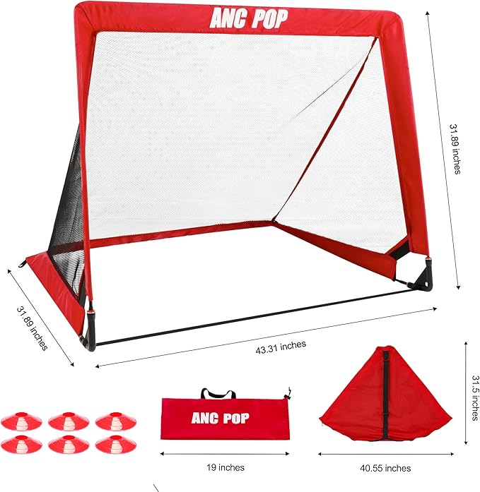 Portable Pop Up Soccer Goal for Kids Trainning and Family Game Foldable Soocer Net for Backyard with Carrying Case