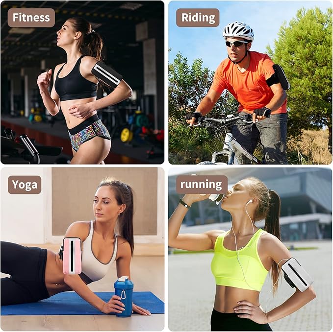Running Phone Holder Armband, iPhone Arm Bands for Exercise, Running Arm Bands for Cell Phone, Phone Purse Cell Phone Holder for Walking (Black)