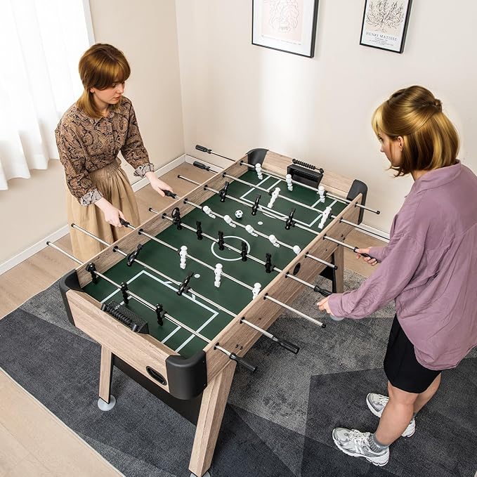 Goplus 54” Foosball Table for Adults, Competition Full Size Soccer Game Table with 2 Balls, 26 Players, Adjustable Leg Levelers, Arcade Football Table with for Kids Family Game Rooms, Bars, Parties