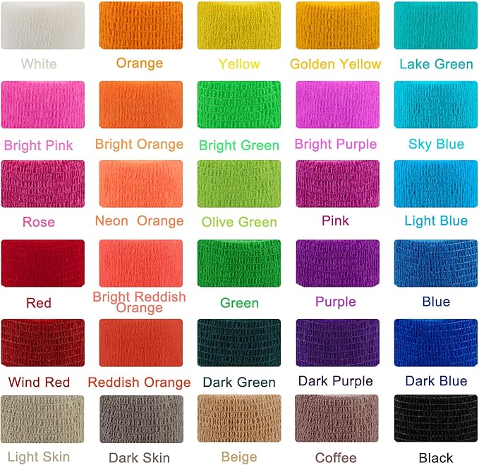 BQTQ 144 Rolls Self Adhesive Bandage Wrap 2 Inch Colorful Self Adherent Wrap Tape Sticky Bandage Athletic Wrap Self Adhesive Wrap for Sports Vet Wrist Ankle Sprains