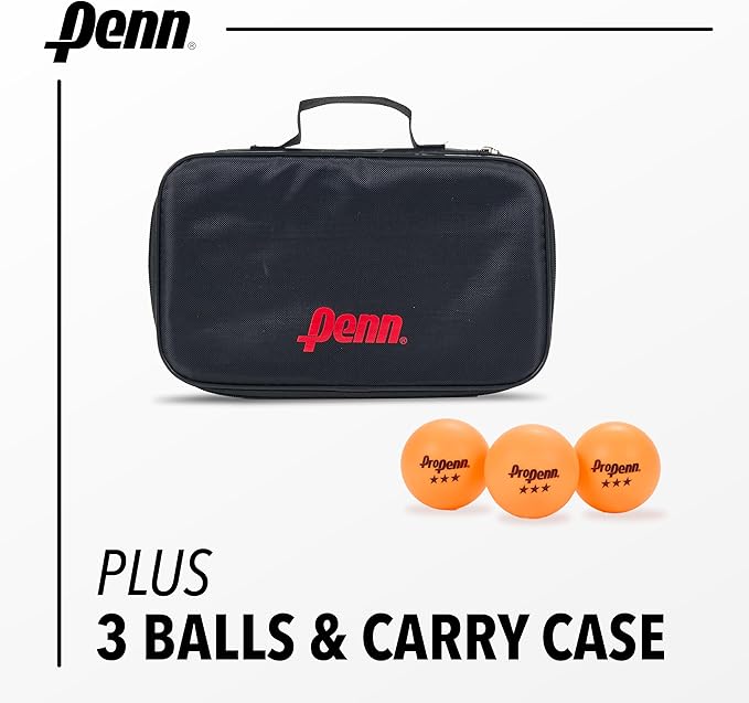 Penn 2-Player Table Tennis Paddle Set - Includes Two 3.0 Paddles, Three 3-Star ping Pong Balls, and Storage Pouch