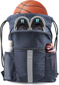 BeeGreen Drawstring Backpack Bag with Shoe Compartment, X-Large Black Gym Sports String Cinch Backpack