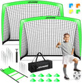 Kids Soccer Goals for Backyard Set, Portable Toddler Soccer Goal 2 of 4x3 ft, 6x4 ft, 7x5 ft, Soccer Training Equipment, Pop Up Soccer Net Kit with Size 4 Soccer Ball, Youth Games, Outdoor Sports Play