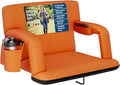 Alpcour Reclining Stadium Seat – Wide Bleacher Chair with Back Support and Cushion, Armrests, Side Pockets, and Bleachers Hook – Best Stadium Seats Chairs for Camping, Kayak, & Paddle Board Backs