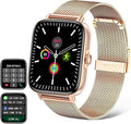 Smart Watch for Men Women (Answer/Make Call) - 1.9" Full Touch Screen Smartwatch iOS Android Compatible, Fitness Tracker Watch with Heart Rate Sleep Monitor, BP, SpO2, Step Counter (Steel Gold)