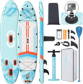 ZLX 11'6" Extra Wide Inflatable Stand Up Paddle Board SUP, Stable Non-Slip Deck Pad, Unique Fin System and Premium iSUP Accessories - Portable Backpack & Upgraded Pump for Adults, All Skill Levels