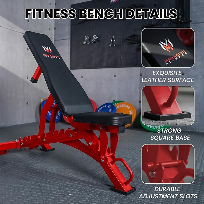 Adjustable Weight Bench, 1300lbs Capacity Heavy Duty Workout Bench for Home and Garage Gym, Multi-Position Backrest and Seat Strength Training Bench
