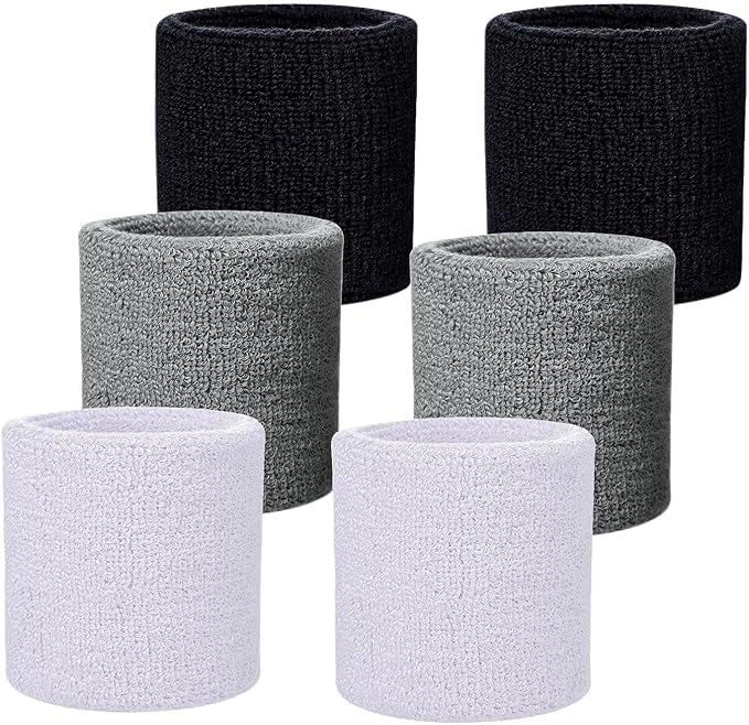Wristbands Sweatbands for Men & Women, Breathable Tennis Wrist Bands Absorbent Sweat Band Multiuse Wristband for Basketball, Running, Gym, Working Out