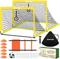 Soccer Goal, Kids Soccer Goals for Backyard Set of 2, 4x3ft Portable Soccer Goal Pop Up Soccer Net, Kids Soccer Net Training Equipment with Soccer Ball, Ladder, Cones, Targets