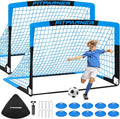 Kids Soccer Goals for Backyard Set - 2 Pack of Portable Pop Up Soccer Nets with Ball,Cones,Complete Training Equipment Kit for Toddler,Youth,Kids Age 3-14,Outdoor Sports Game