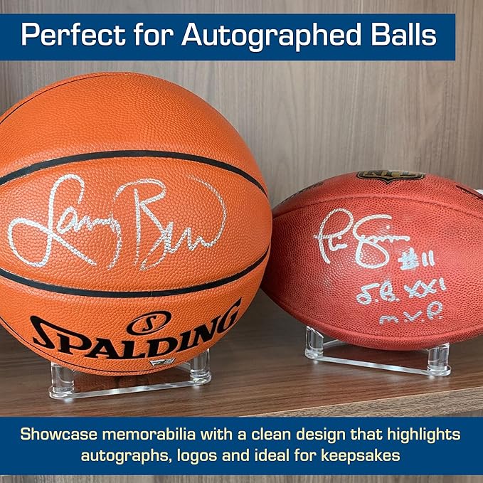 BCW Acrylic Ball Stand, 2 Pack | Anti-Slip Design for Basketball, Football, and Soccer Ball Display