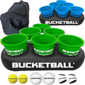 BucketBall | Team Color Edition | Party Pack (Green/Light Blue): Original Yard Pong Game: Best Camping, Beach, Lawn, Outdoor, Family, Adult, Tailgate, Jumbo, Giant Game