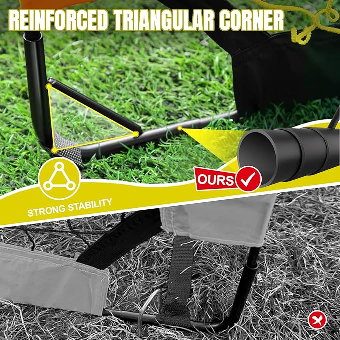 Kids Soccer Goals for Backyard Set, Portable Toddler Soccer Goal 2 of 6x4 ft, 4x3 ft, 7x5 ft, Soccer Training Equipment, Pop Up Soccer Net Kit with Size 4 Soccer Ball, Outdoor Sports Play, Youth Game