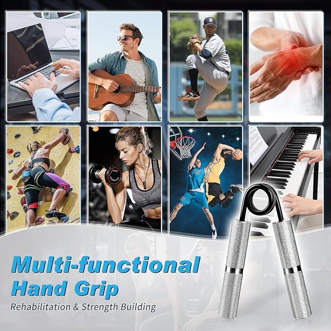 Grip Strengthener Set 6 Pack Metal Hand Grip 50-300LBS Heavy-Duty Grip Trainer Grip Strength Trainer Home Gym with 6 Rolls of Non-Slip Grip Tape