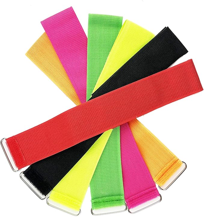 24 Pack 3 Legged Race Bands Colorful Firm Elastic Tie Rope for Outdoor Fun (24)