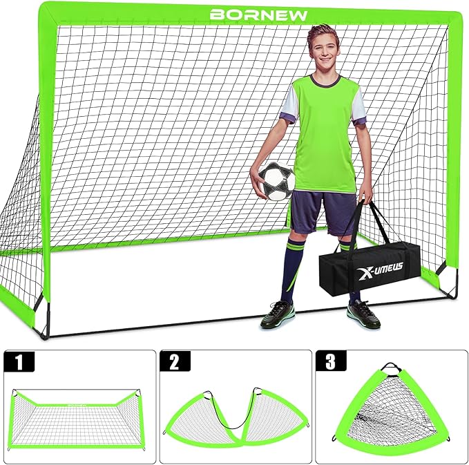 Kids Soccer Goal for Backyard Set - 2 Set of 6X4 / 4X3 ft Toddler Soccer Nets Training Equipment, Soccer Ball, Pop Up Portable Soccer Set for Kids and Youth Games and Training Goals Ages 3-16 Gift