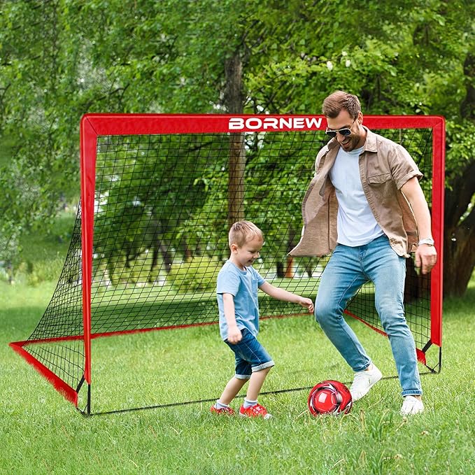 Kids Soccer Goal for Backyard Set - 2 Set of 6X4 / 4X3 ft Toddler Soccer Nets Training Equipment, Soccer Ball, Pop Up Portable Soccer Set for Kids and Youth Games and Training Goals Ages 3-16 Gift