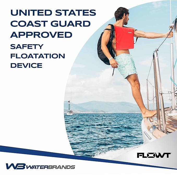 Flowt Boat Seat Cushion and Throw Cushion for Boat Safety – USCG Approved Type IV, Life Cushion for Boat, Durable, Comfortable Boat Seat Cushions for Kayaks, Paddle Board, Canoe and Boating - Red