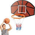 Goplus Wall Mount Basketball Hoop, 26" x 17.5" Indoor Outdoor Basketball Games w/Large Shatter-Proof Backboard, Anti-Tear Net, Door Wall Mounted Basketball Playset for Backyard Family Kids Adults