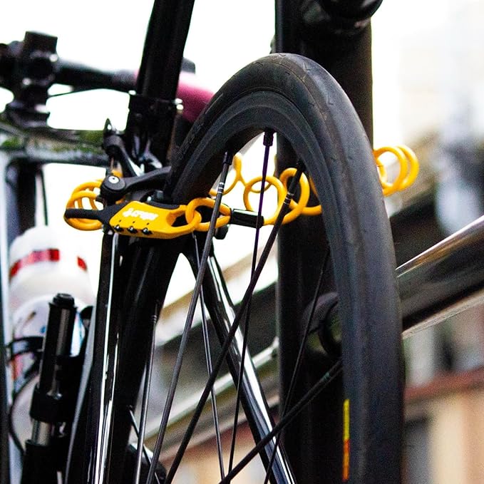 Bike Lock Cable, Q5-COCON 6ft Black, 3-Digit Resettable Combination Cable Lock, Compact Design, Easy to Carry, Bicycle Lock Cable