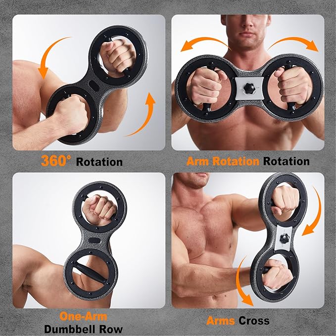 HOTWAVE Burn Machine Arm Workout, Spinning Rotator Shoulder Burn Machine - 360 Degree Rotating Burn Machine Arm Workout Equipment Machine for Men&Women with Boxing Gloves Adjustable Resistance