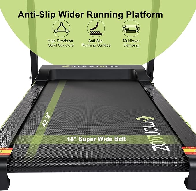 Treadmills for Home, Treadmill with Manual Incline, 3.0HP Folding Electric Treadmil, 18" Wide Running Machine with Bluetooth Speaker & Pulse Monitor, 300 LBS Weight Capacity