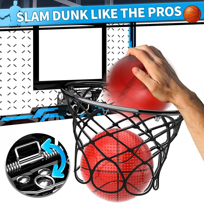 Doloowee Basketball Hoop Indoor for Kids, Mini Basketball Hoop with 4 Balls, Basketball Toys for 3 4 5 6 7 8 9 10 11 12 Year Old Boys