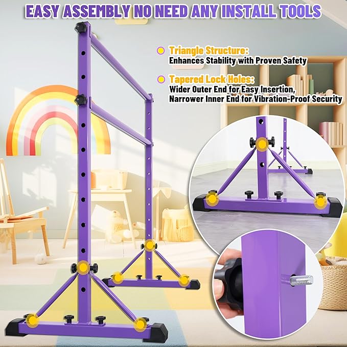 Adjustable Ballet Barre,Portable Dance bar,Fitness Equipment for Dance & Balance Excercise,Super Sturdy for Balance Workout,Weight Limit 250 LBS