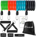 ProsourceFit Single Stackable Resistance Bands with Door Anchor and Exercise Guide, 8-12 LB, Heavy Duty Fitness Tube for Full-Body Exercises and Home Workouts