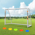 ORIENGEAR Soccer Goal, 12x6/10x6.5/8x6/6x4 Full Size Soccer Goals for Backyard, Soccer Net with Training Discs, Portable Soccer Goal for Kids and Adults with 1 Carry Bag, Porterias De Futbol