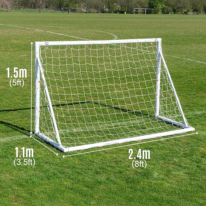 QUICKPLAY Q-Fold Soccer Goal | 30-Second Folding Design for Easy Setup | Portable & Weatherproof uPVC Soccer Goal for Backyard | Durable Post for Adults & Kids