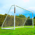 Flick Ultimate All Weather uPVC Soccer Goal with UV treated 70mm thick posts, integrated locking system, and strengthened corners 12x6