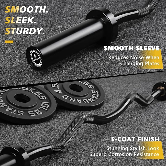 LIONSCOOL Premium 4ft/4.9ft/6ft Barbell for Strength Training and Olympic Weightlifting, 2 Inch Bar for Squats, Curls, Deadlifts, Presses, Hip Thrusts, 350lbs/500lbs/700lbs Weight Capacity