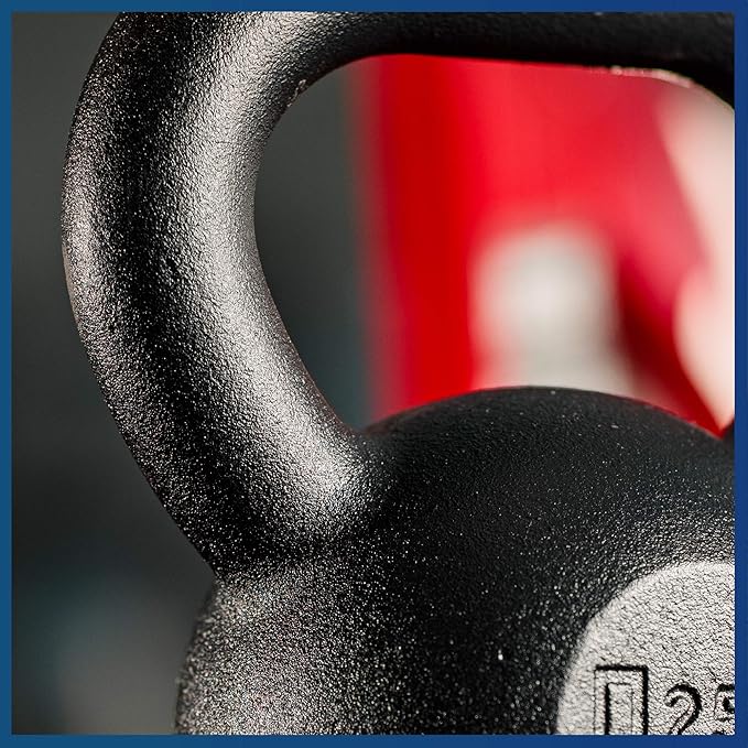 POWDERCOATED Kettlebell [Weights 20lb 25lb 35lb 44lb 50lb] **MADE IN USA** For Men and Women with Wide Grip Handle, Home Gym, Kettle bell for Core Fitness, Strength Training, Fitness & Muscle Building