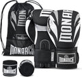 Boxing Gloves Men Women with Hand Wraps for Boxing, Muay Thai, Kickboxing, Punching Bag Workout traing and Sparing Gear Complete Boxing Kit, Size 8-16 OZ