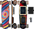 Pixel Mini Electric Skateboard with Remote, 2 × 600W Motors, 28Mph Top Speed, 4 Speed Smooth Braking, Suitable for Adults and Teens Beginners, LED Screen Electric Skateboards