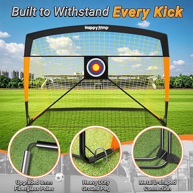 Soccer Goal 7'x5', 6.6‘x3.3', 5'x3.6', 4'x3', 3'x2.2' Soccer Net for Kids Backyard