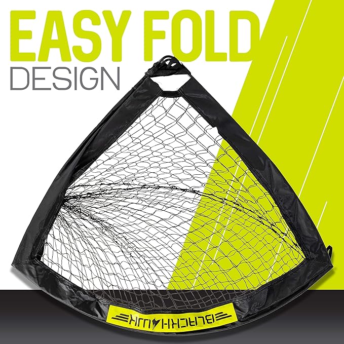 Franklin Sports Blackhawk Backyard Soccer Goal - Portable Pop Up Soccer Nets - Youth + Adult Folding Indoor + Outdoor Goals - Multiple Sizes + Colors - Perfect for Games + Practice