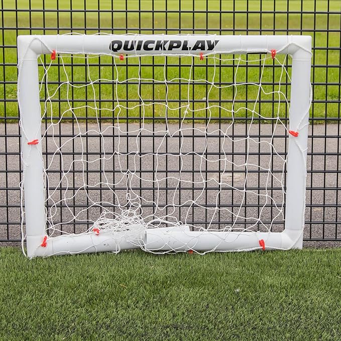 QUICKPLAY Q-Fold Soccer Goal | 30-Second Folding Design for Easy Setup | Portable & Weatherproof uPVC Soccer Goal for Backyard | Durable Post for Adults & Kids