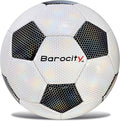 Soccer Ball - Premium Boy and Girl Official Match Ball with Cool Reflective Iridescent Rainbow Hex Pattern, Durable, Indoor, Outdoor, Training, Practice, Playtime and Games