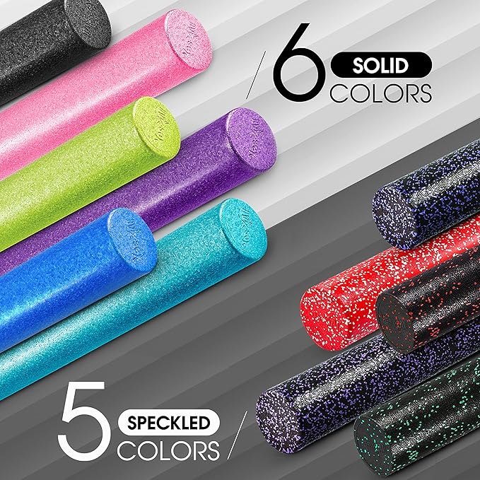 Yes4All High Density Foam Roller for Back, Variety of Sizes & Colors for Yoga, Pilates - Blue - 24 Inches