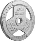 BalanceFrom Tri-Grip Cast Iron Weight Plates Set, 2-Inch Center Hole, Gray Color, for Home Gym, Weightlifting, and strength Training