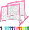 GoSports 4 x 3 ft Portable Soccer Goals for Kids - 13 Colors - Set of 2 Team Tone Pop Up Nets for Backyard