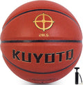 KUYOTQ Kids Toddler Youth Adult Size 3/4/5/6/7 Basketball 22/25.5/27.5/28.5/29.5" Thickened Rubber or Faux Leather Basketball for Boys Girls (Deflated)