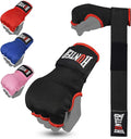 HUNTER Gel Padded Inner Gloves with Hand Wraps for Boxing, Quick Elastic Training Wraps for Men & Women, Muay Thai MMA Kickboxing Martial Arts Knuckle Wrist Protector (Pair)