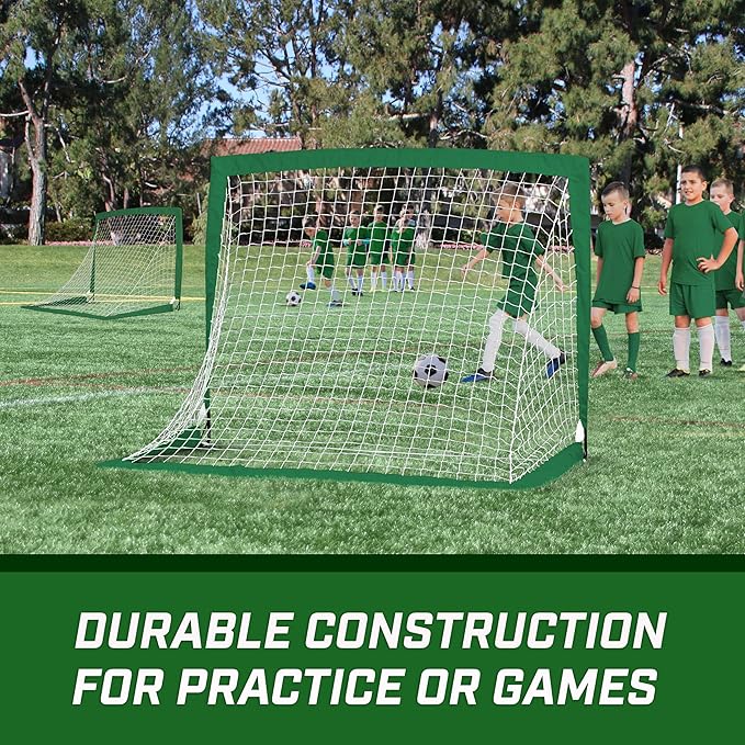 GoSports 4 x 3 ft Portable Soccer Goals for Kids - 13 Colors - Set of 2 Team Tone Pop Up Nets for Backyard