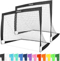 GoSports 4 x 3 ft Portable Soccer Goals for Kids - 13 Colors - Set of 2 Team Tone Pop Up Nets for Backyard