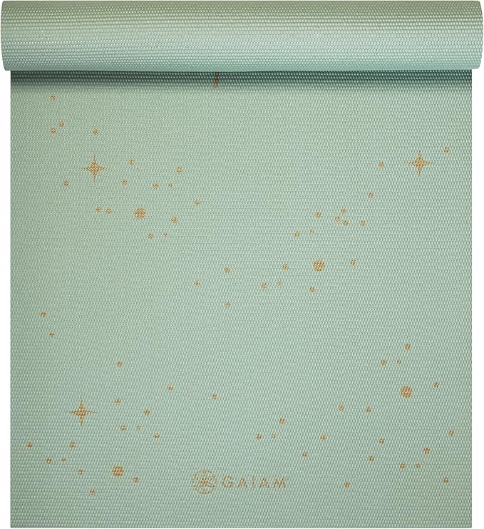 Gaiam Yoga Mat - Premium 6mm Print Extra Thick Non Slip Exercise & Fitness Mat for All Types of Yoga, Pilates & Floor Workouts (68"L x 24"W x 6mm Thick)